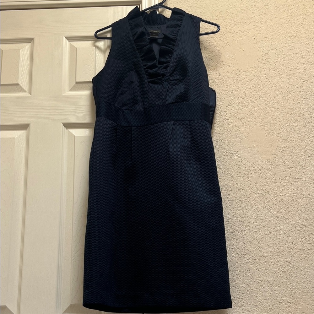 Ann Taylor Black Ruffled Sleeveless Mini Dress